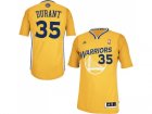 Women Adidas Golden State Warriors #35 Kevin Durant Swingman Gold Alternate NBA Jersey