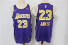 Lakers #23 Lebron James Purple Nike Swingman Jersey