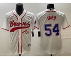 Men's Atlanta Braves #54 Max Fried White Cool Base Stitched Baseball Jersey
