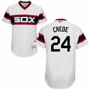 Men\'s Majestic Chicago White Sox #24 Joe Crede White Flexbase Authentic Collection MLB Jersey
