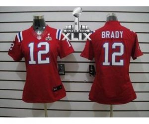 2015 Super Bowl XLIX nike women nfl jerseys new england patriots #12 tom brady red