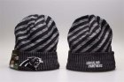 Panthers Fresh Logo Black Stripe Cuffed Knit Hat YP