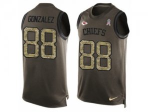 Nike Kansas City Chiefs #88 Tony Gonzalez Limited Green Salute to Service Tank Top NFL Jersey