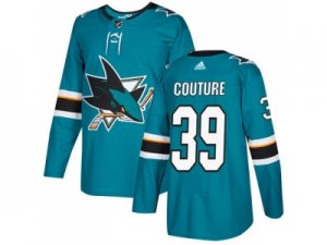 Men Adidas San Jose Sharks #39 Logan Couture Teal Home Authentic Stitched NHL Jersey