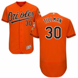 Men\'s Majestic Baltimore Orioles #30 Chris Tillman Orange Flexbase Authentic Collection MLB Jersey