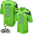 Nike Seattle Seahawks #3 Russell Wilson Green Alternate Super Bowl XLVIII Youth NFL Elite Jersey