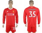 2017-18 Liverpool 35 STEWART Home Long Sleeve Soccer Jersey