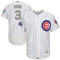 Mens Majestic Chicago Cubs #3 ROSS White World Series Champions Gold Program Flexbase Jersey