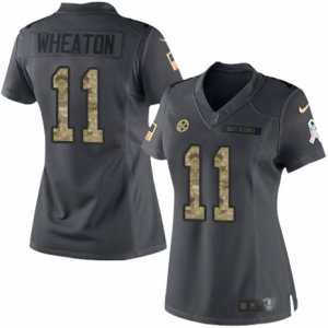 Women\'s Nike Pittsburgh Steelers #11 Markus Wheaton Limited Black 2016 Salute to Service NFL Jersey