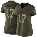 Women Nike Carolina Panthers #17 Devin Funchess Green Stitched Salute to Service Jersey