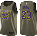 Nike Los Angeles Lakers #23 LeBron James Green Salute to Service NBA Swingman Jersey
