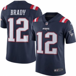 Mens Nike New England Patriots #12 Tom Brady Limited Navy Blue Rush NFL Jersey
