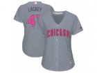 Women Chicago Cubs #41 John Lackey Authentic Grey Mother Day Cool Base MLB Jersey