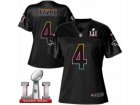 Womens Nike Atlanta Falcons #4 Brett Favre Game Black Fashion Super Bowl LI 51 NFL Jersey