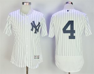 Yankees #4 Lou Gehrig White Flexbase Jersey