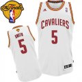 Men's Adidas Cleveland Cavaliers #5 J.R. Smith Swingman White Home 2016 The Finals Patch NBA Jersey