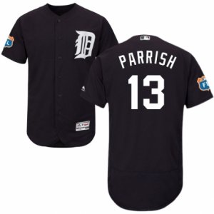 Men\'s Majestic Detroit Tigers #13 Lance Parrish Navy Blue Flexbase Authentic Collection MLB Jersey