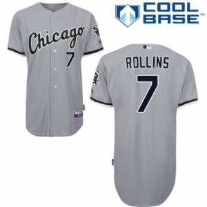 Men\'s Majestic Chicago White Sox #7 Jimmy Rollins Replica Grey Road Cool Base MLB Jersey