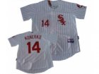 mlb Chicago White Sox #14 Paul Konerko white red strip jerseys
