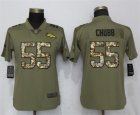 Nike Broncos 55 Bradley Chubb Olive Camo Women Salute To Service Limited Jersey