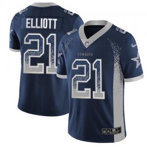 Nike Cowboys #21 Ezekiel Elliott Navy Drift Fashion Limited Jersey