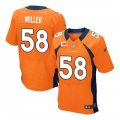 Nike Broncos #58 Von Miller Orange With C Patch Elite Jersey