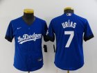 Dodgers# 7 Julio Urias Royal Youth 2021 City Connect Cool Base Jersey