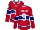 Women Adidas Montreal Canadiens #9 Maurice Richard Red Home Authentic Stitched NHL Jersey