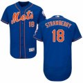 Mens Majestic New York Mets #18 Darryl Strawberry Royal Blue Flexbase Authentic Collection MLB Jersey
