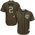 Minnesota Twins #2 Brian Dozier Green Salute to Service Stitched MLB Jersey