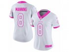 Women Nike New Orleans Saints #8 Archie Manning Limited White-Pink Rush Fashion NFL Jersey