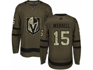 Youth Adidas Vegas Golden Knights #15 Jon Merrill Authentic Green Salute to Service NHL Jersey