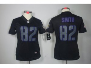 Nike Women NFL Baltimore Ravens #82 Torrey Smith Black Jerseys[Impact Limited]