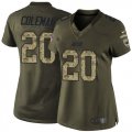 Women Nike Carolina Panthers #20 Kurt Coleman Green Salute to Service Jerseys