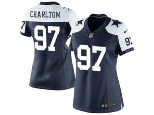 Women\'s Nike Dallas Cowboys #97 Taco Charlton Limited Navy Blue Throwback Alternate NFL Jersey