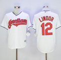 Cleveland Indians #12 Francisco Lindor White New Cool Base Stitched Baseball Jersey