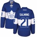 Mens Reebok Toronto Maple Leafs #21 Borje Salming Authentic Royal Blue 2017 Centennial Classic NHL Jersey
