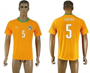 Cote d\'lvoire #5 Zokora Home Soccer Country Jersey