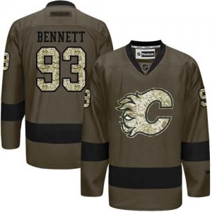 Calgary Flames #93 Sam Bennett Green Salute to Service Stitched NHL Jersey