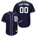 Womens Majestic San Diego Padres Customized Replica Navy Blue Alternate 1 Cool Base MLB Jersey