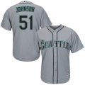Mens Majestic Seattle Mariners #51 Randy Johnson Authentic Grey Road Cool Base MLB Jersey