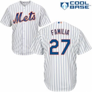 Men\'s Majestic New York Mets #27 Jeurys Familia Authentic White Home Cool Base MLB Jersey