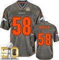 Nike Denver Broncos #58 Von Miller Grey Super Bowl 50 Men Stitched NFL Elite Vapor Jersey