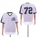 White Sox #72 Carlton Fisk Mitchell & Ness White Mesh Batting Practice Jersey