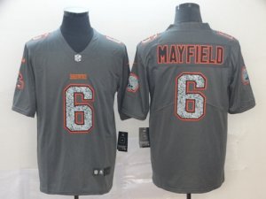 Nike Browns #6 Baker Mayfield Gray Camo Vapor Untouchable Limited Jersey