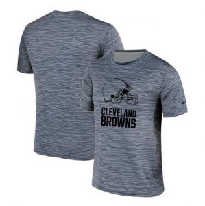 Men\'s Cleveland Browns Nike Gray Black Striped Logo Performance T-Shirt