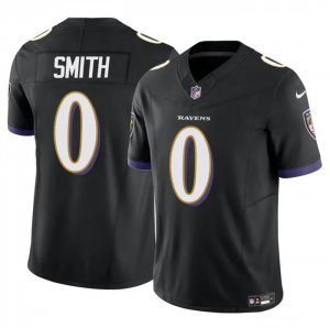 Men\'s Baltimore Ravens #0 Roquan Smith Black 2023 F.U.S.E. Vapor Limited Football Stitched Jersey