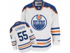 Mens Reebok Edmonton Oilers #55 Mark Letestu Authentic White Away NHL Jersey