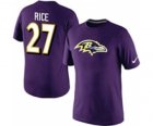 Nike Baltimore Ravens 27 Ed Reed Name & Number T-Shirt Purple