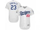 Los Angeles Dodgers #23 Adrian Gonzalez Authentic White Home 2017 World Series Bound Flex Base MLB Jersey
